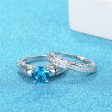 Sea Blue Crystal & Cubic Zirconia Skull Wing Ring Set Online Hot Sale