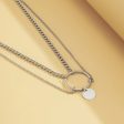 Silver-Plated Circle Layered Choker Necklace Cheap