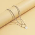 Silver-Plated Circle Layered Choker Necklace Cheap