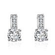 Cubic Zirconia & Silver-Plated Square Drop Earrings Fashion