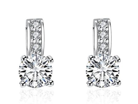 Cubic Zirconia & Silver-Plated Square Drop Earrings Fashion