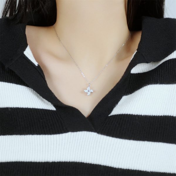 Cubic Zirconia & Sterling Silver Windmill Pendant Necklace on Sale