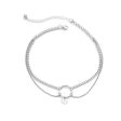 Silver-Plated Circle Layered Choker Necklace Cheap