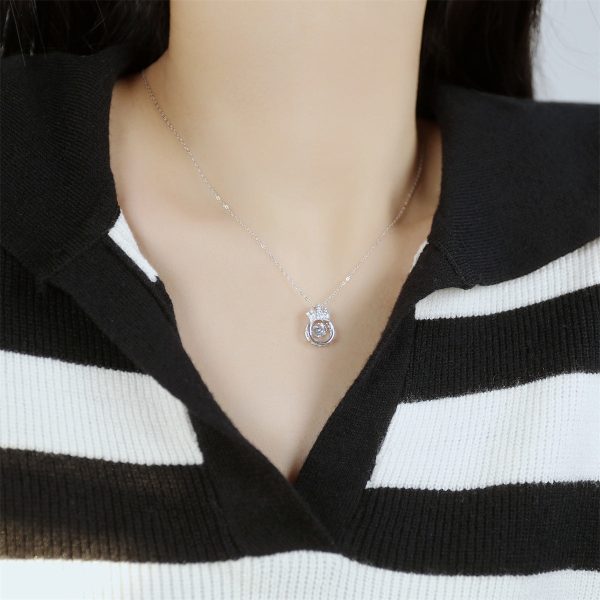 Cubic Zirconia & Sterling Silver Crown Pendant Necklace Online