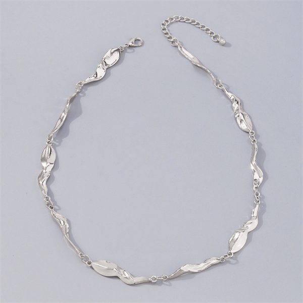 Silver-Plated Irregular Station Necklace Sale