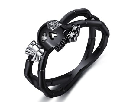 Cubic Zirconia & Two-Tone Miss Skull Ring For Sale