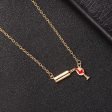 Red Enamel & 18K Gold-Plated Wine Pendant Necklace For Discount