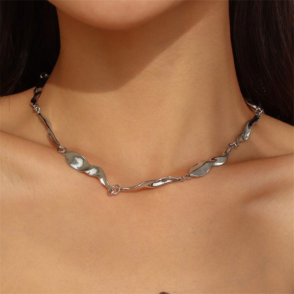 Silver-Plated Irregular Station Necklace Sale