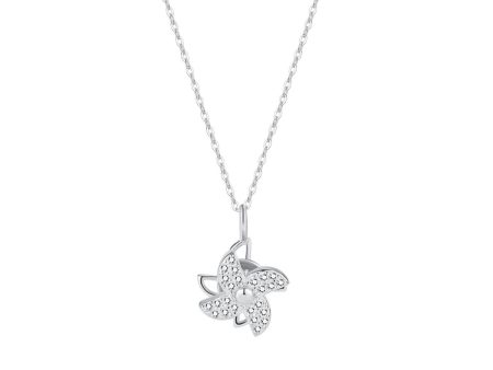 Cubic Zirconia & Sterling Silver Windmill Pendant Necklace on Sale