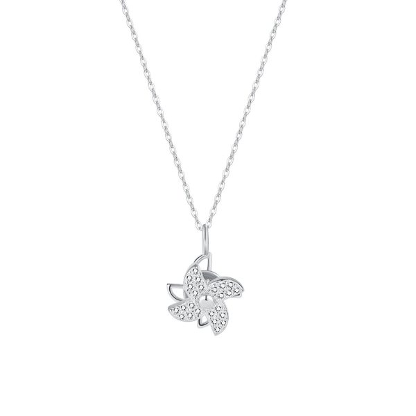 Cubic Zirconia & Sterling Silver Windmill Pendant Necklace on Sale