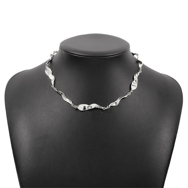 Silver-Plated Irregular Station Necklace Sale