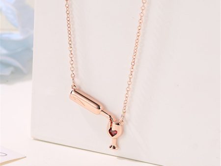 Red Enamel & 18K Rose Gold-Plated Wine Pendant Necklace Discount