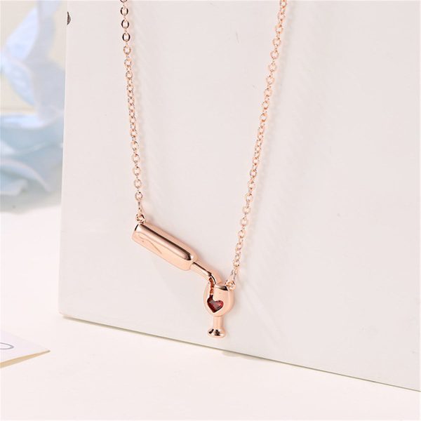 Red Enamel & 18K Rose Gold-Plated Wine Pendant Necklace Discount