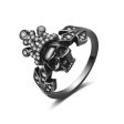 Cubic Zirconia & Black-Tone Crown Skull Ring Hot on Sale