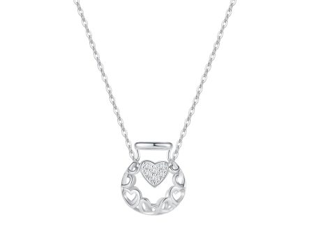 Cubic Zirconia & Sterling Silver Heart Bottle Pendant Necklace Discount