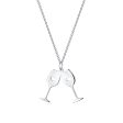 Silver-Plated Double Wine Cup Pendant Necklace For Sale