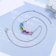 Multicolor Enamel & Silver-Plated Clasp Pendant Necklace For Sale