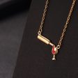 Red Enamel & 18K Gold-Plated Wine Pendant Necklace For Discount