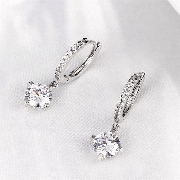 Cubic Zirconia & Silver-Plated Huggie Earrings on Sale