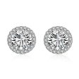 Cubic Zirconia & Crystal Silver-Plated Stud Earrings Supply