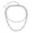 Silver-Plated Figaro Layered Necklace Online