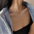 Silver-Plated Figaro Layered Necklace Online