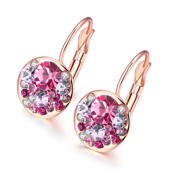 Red Crystal & 18K Rose Gold-Plated Huggie Earrings on Sale