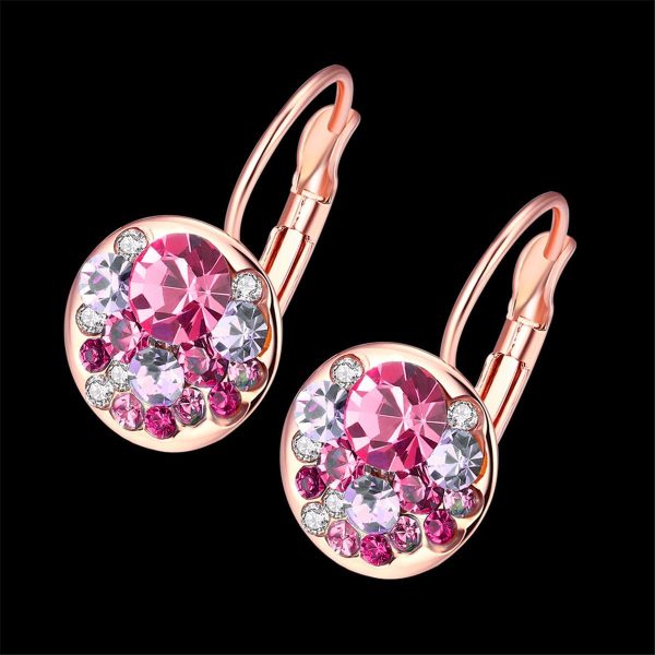 Red Crystal & 18K Rose Gold-Plated Huggie Earrings on Sale