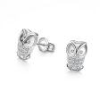 Cubic Zirconia & Silver-Plated Owl Stud Earrings Online Hot Sale