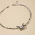 Cubic Zirconia & Silver-Plated Butterfly Choker Online Hot Sale