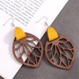 Yellow Polystyrene & Wood Silver-Plated Leaf Drop Earrings For Cheap