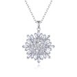 Crystal & Cubic Zirconia Snowflake Pendant Necklace For Discount