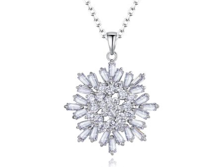 Crystal & Cubic Zirconia Snowflake Pendant Necklace For Discount