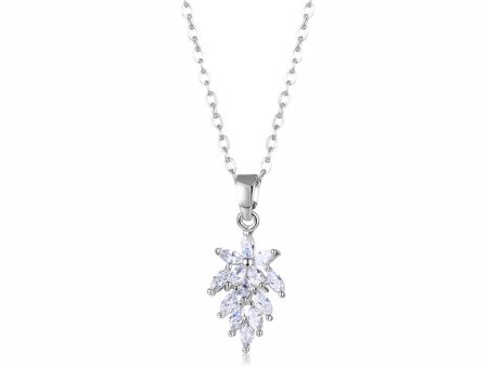 Crystal & Silver-Plated Botanical Pendant Necklace For Cheap