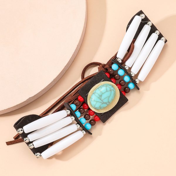 White & Turquoise Boho-Style Choker Necklace Online Hot Sale