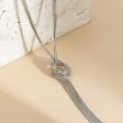 Silver-Plated Knotted Lariat Necklace For Sale