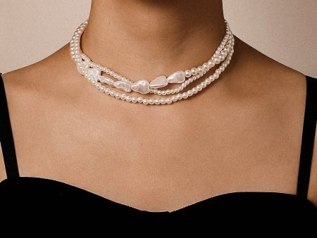 Pearl Layered Choker Necklace Online Sale