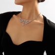 Cubic Zirconia & Silver-Plated Wings Pendant Necklace Supply