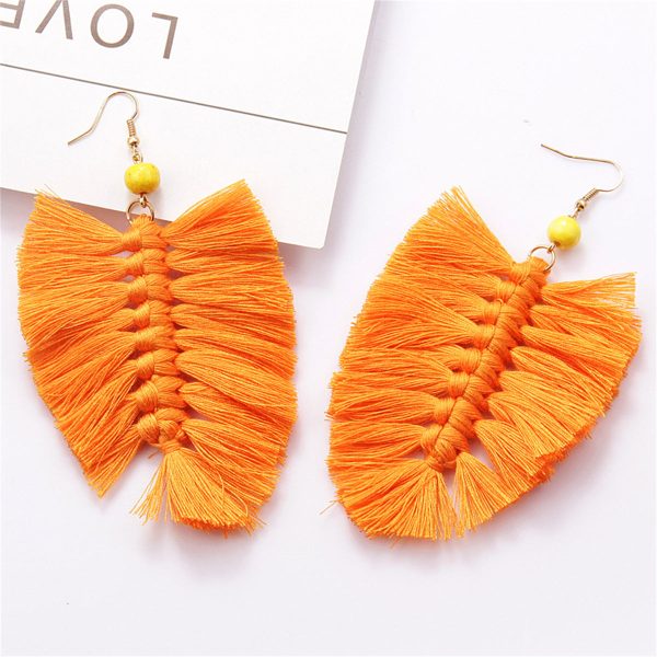 Yellow Howlite Palm Leaf Drop Earrings Discount