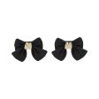 Black Enamel & 18K Gold-Plated Bow Stud Earrings Sale