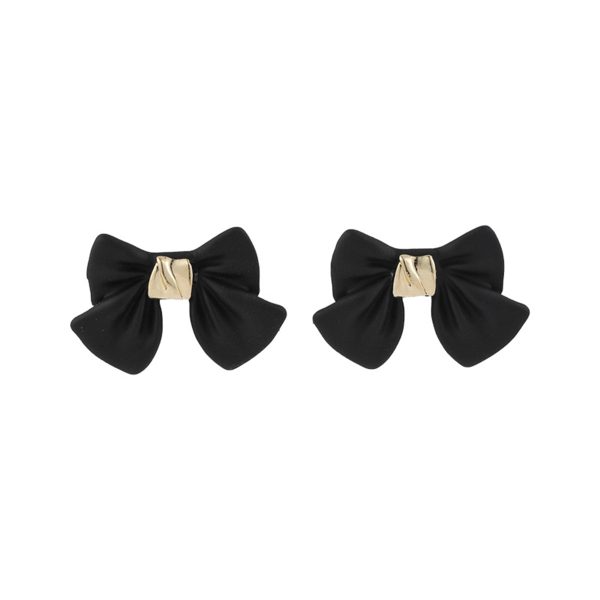 Black Enamel & 18K Gold-Plated Bow Stud Earrings Sale