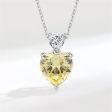 Yellow Crystal & Silver-Plated Double-Heart Pendant Necklace Discount