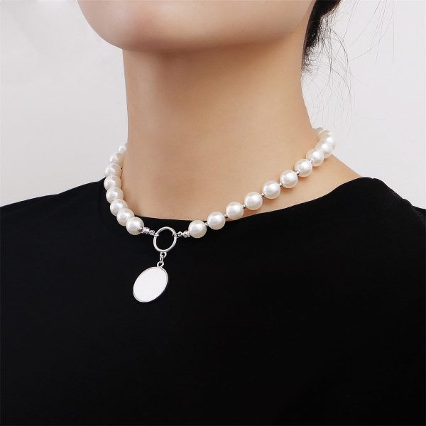 Pearl & White Shell Silver-Plated Round Pendant Necklace Online now