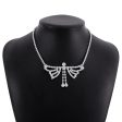 Cubic Zirconia & Silver-Plated Wings Pendant Necklace Supply