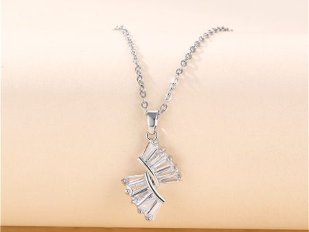 Crystal & Silver-Plated Geometric Pendant Necklace For Discount