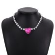 Rose Crystal & Cubic Zirconia Heart Pendant Necklace Hot on Sale