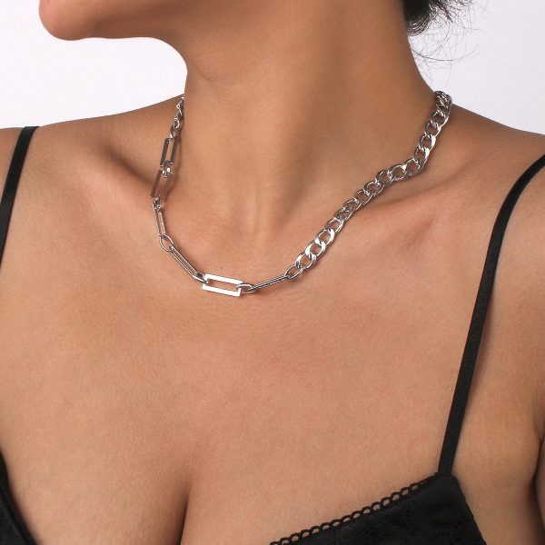 Silver-Plated Open Rectangle Chain Hot on Sale