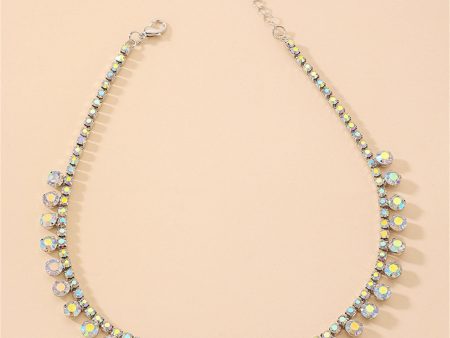 Iridescent Cubic Zirconia & Silver-Plated Double Layer Necklace Online Hot Sale