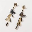 Black Cubic Zirconia & Black Crystal Butterfly Tassel Drop Earrings Sale