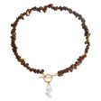 Brown Resin & Pearl 18K Gold-Plated Toggle Pendant Necklace Sale